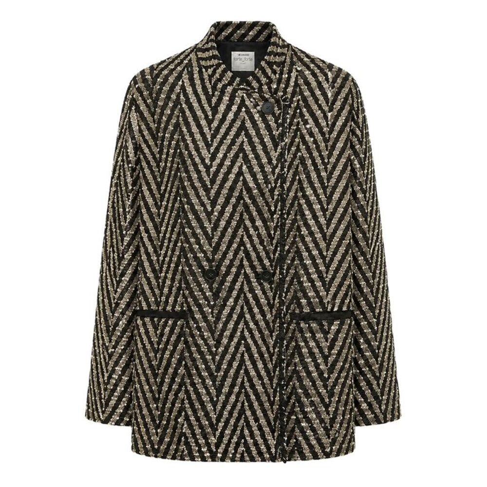 Forte Forte Women Black Chevron Jaquard Over-Jacket